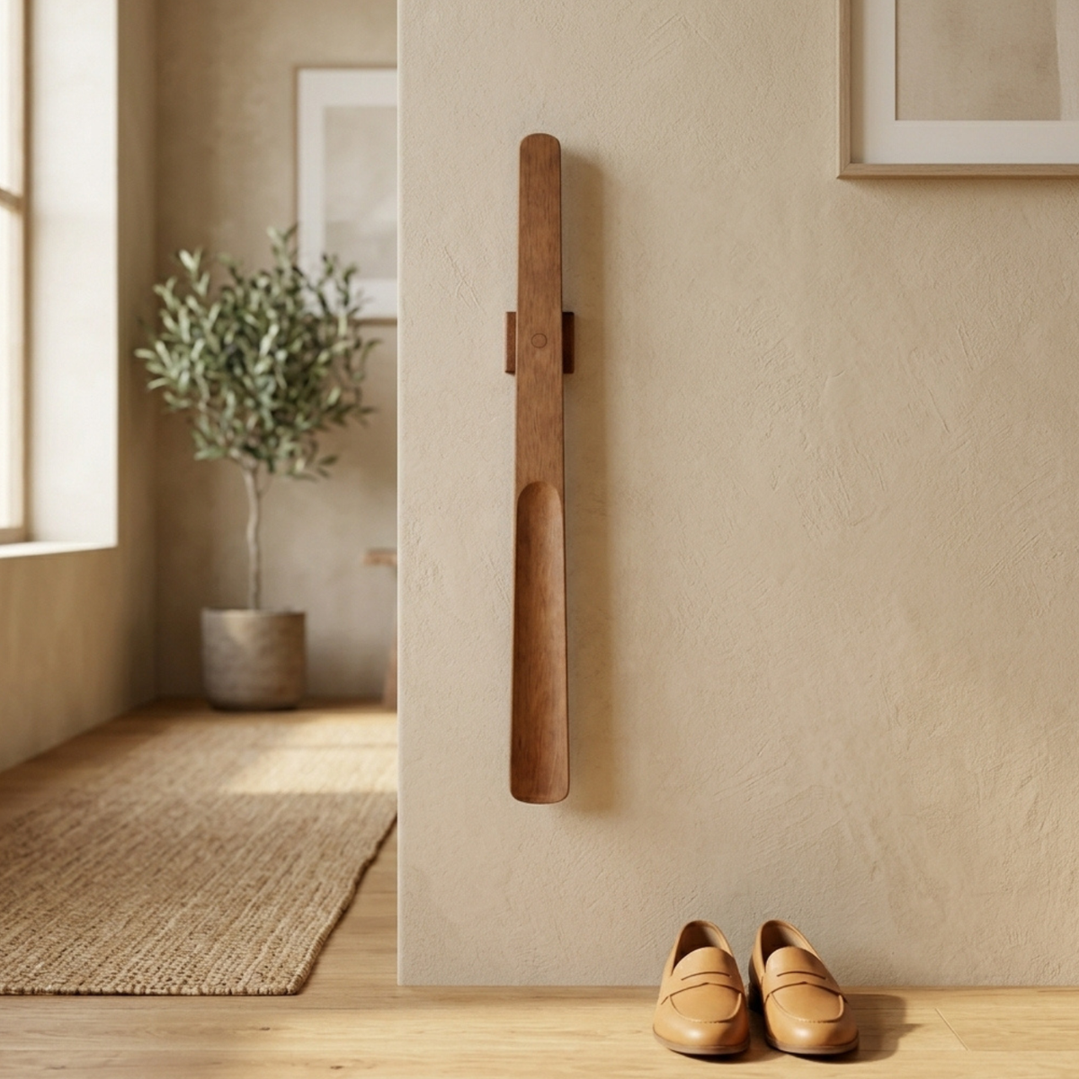 Wooden Shoe Horn with Long Handle
