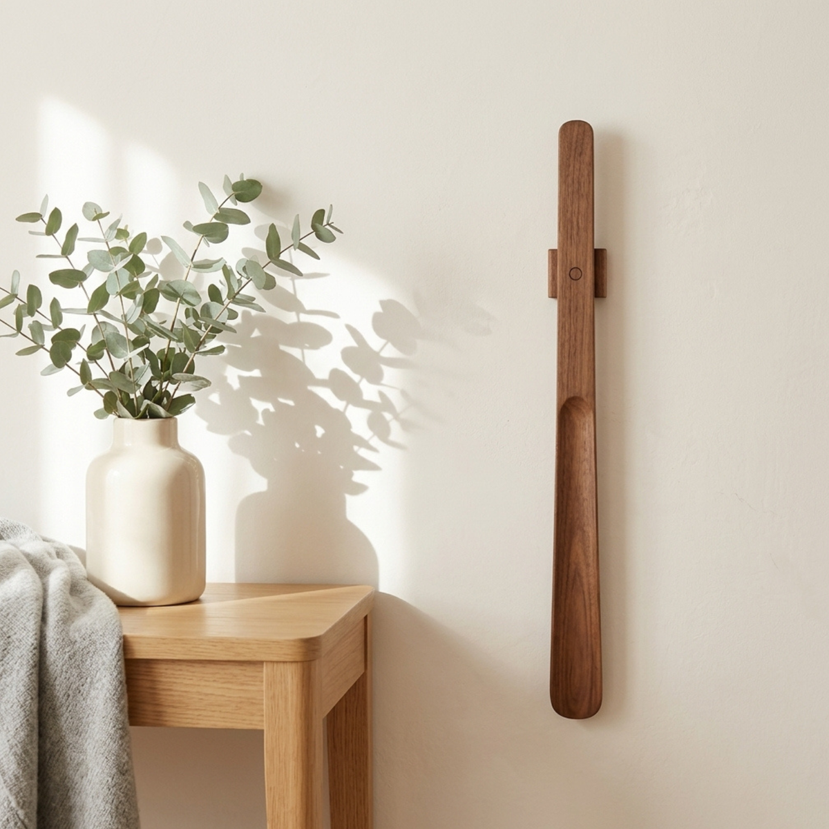 Wooden Shoe Horn with Long Handle
