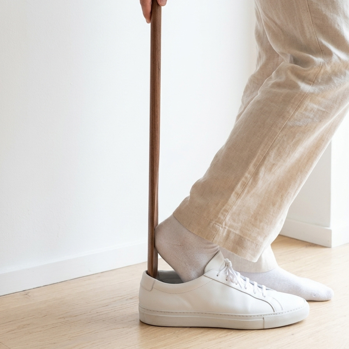 Wooden Shoe Horn with Long Handle